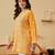 Handmade Yellow Georgette Lucknowi Chikankari Indian Women Straight Short Kurti
