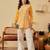 Handmade Yellow Georgette Lucknowi Chikankari Indian Women Straight Short Kurti