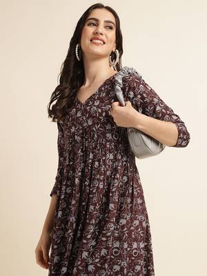 Wine printed rayon ethnic-kurtis 4
