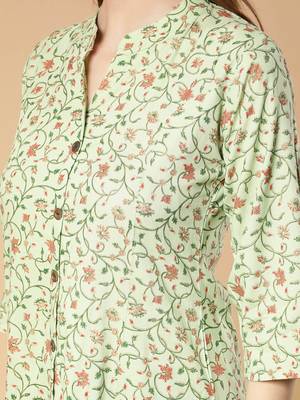 Light-green printed rayon ethnic-kurtis 5