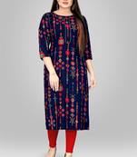 Livuniq's 14kg Blue Color Rayon Printed Kurti: Elevate Your Style with Comfort and Luxury