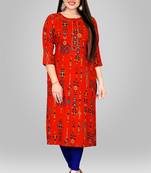 Livuniq's 14kg Orange Color Rayon Printed Kurti: Elevate Your Style with Comfort and Luxury