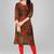 Livuniq's Brown Orange Color Rayon Printed Kurti