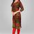 Livuniq's Brown Orange Color Rayon Printed Kurti
