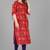 Livuniq's Red Color Cotton Printed Kurti