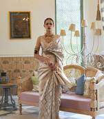 Silver Woven Tissue Saree With Blouse