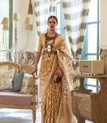 Golden Woven Tissue Saree With Blouse