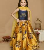 Blue zari silk blend stitched lehenga
