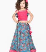 Magenta stone cotton stitched lehenga