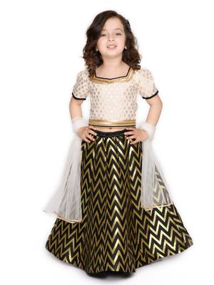 White zari silk blend stitched lehenga 1