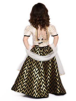 White zari silk blend stitched lehenga 2