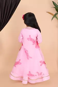Pink floral Anarkali dress