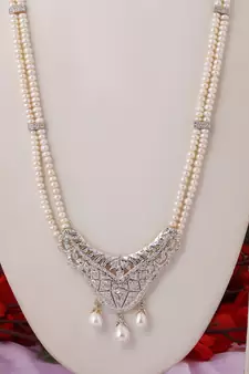 Real Natural Hyderabadi Rani Har pearls Set
