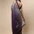 Wine embroidered net saree with blouse