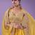 YELLOW THREAD AND ZARI EMBROIDERED GEORGETTE FESTIVE & PARTY WEAR SEMI STITCHED LEHENGA
