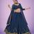 NAVY BLUE GOTA PATTI LACE GEORGETTE FESTIVE & PARTY WEAR SEMI STITCHED LEHENGA