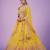 YELLOW THREAD AND ZARI EMBROIDERED GEORGETTE FESTIVE & PARTY WEAR SEMI STITCHED LEHENGA
