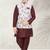 Maroon plain art silk boys-kurta-pyjama