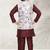 Maroon plain art silk boys-kurta-pyjama