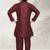 Maroon plain art silk boys-kurta-pyjama