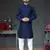 blue embroidered cotton_silk kurta-pajama