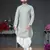 Grey embroidered cotton_silk dhoti-kurta