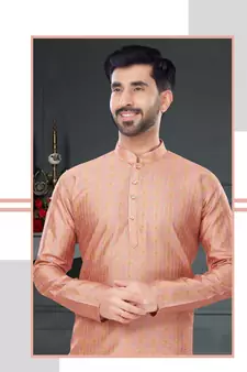 pink printed Silk kurta-pajama