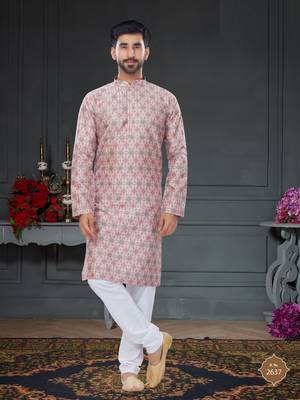 multicolor printed Silk kurta-pajama 1