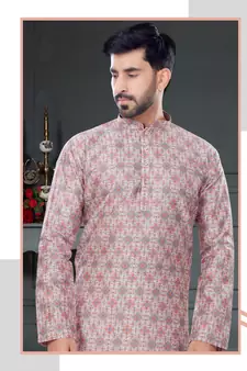 multicolor printed Silk kurta-pajama