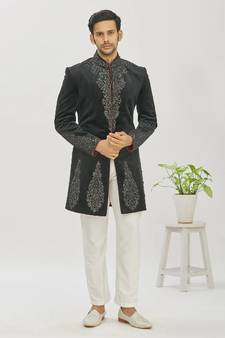 Hand work zari work in front and back