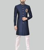 Stylish Stitched sherwani with hand work done in collar