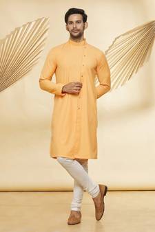 Assymetrical design stitched solid kurta