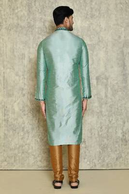 embroidery work solid stitched kurta 2