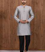 Solid stitched pattern Kurta