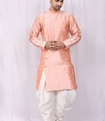 pattern stitched assymetrical kurta solid stitched