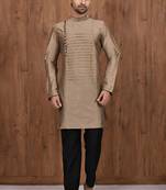 Solid stitched plating kurta