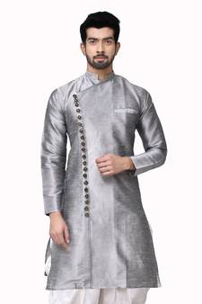 Solid stitched pattern Kurta side button