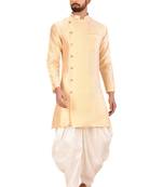 Front open semi indo type kurta solid stitched