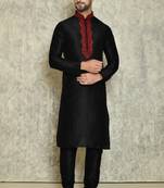 Embroidery work in front and collar solid stitched