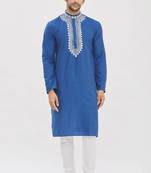Aari work solid stitched kurta