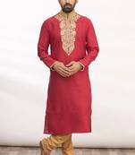 Aari work solid stitched kurta