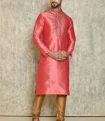 embroidery work solid stitched kurta