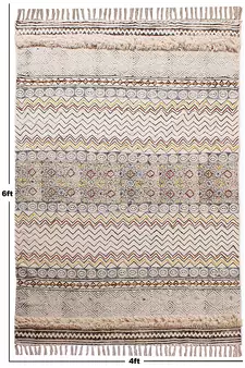 Handmade Cotton Dhurrie Area Rugs Indoor Kitchen Carpet Bohomian Kilims
