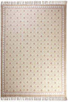 Indoor Kitchen Carpet Hand Block Printed Rug Handmade Cotton Dhurrie 1