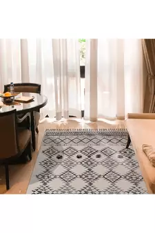 Yoga Garden Rug Geometric Rug Dining Room Rug Kitchen Rug Moroccan Rug