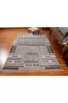 Throw Rug Indoor Kitchen Carpet Hand Block Printed Rug