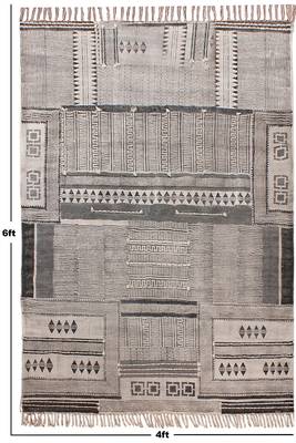Throw Rug Indoor Kitchen Carpet Hand Block Printed Rug 3