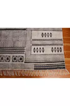 Throw Rug Indoor Kitchen Carpet Hand Block Printed Rug