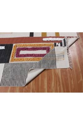 Outdoor Patio Rug Geometric Rug Handmade Cotton Dhurrie Area Rugs Bohomian Indoor Kilims 5