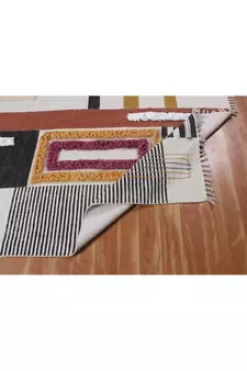 Outdoor Patio Rug Geometric Rug Handmade Cotton Dhurrie Area Rugs Bohomian Indoor Kilims